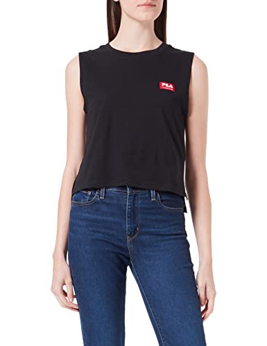 Fila Damska koszulka Taggia Cropped Boxy Top Cami, Czarne piękno, XL