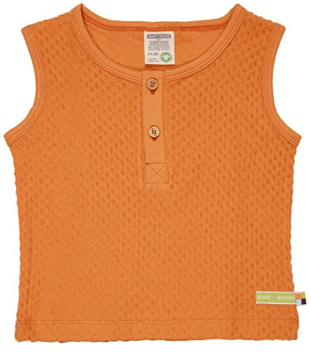 loud + proud Unisex dziecięca frotte w kropki, certyfikat GOTS Top, Carrot, 98/104, Marchewka, 98-104