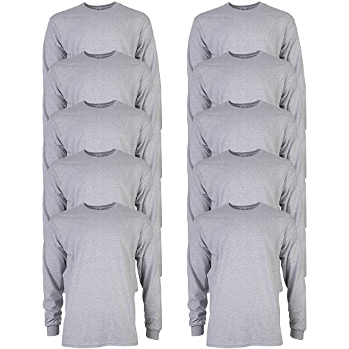 Gildan T-shirt Dla mężczyzn Bluzka z długim rękawem bawełniana Ultra, styl G2400 Sportowy szary ,S