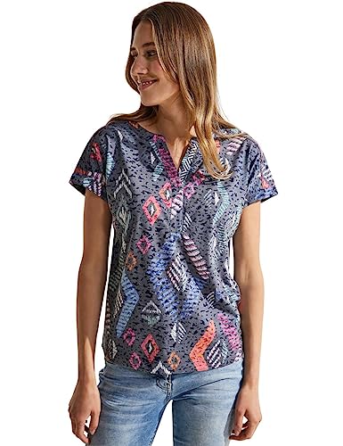 Cecil Damska koszulka z krótkim rękawem z nadrukiem, niebieski, S