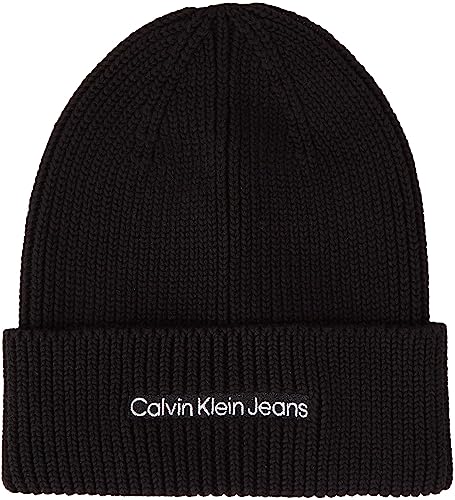 Calvin Klein Czapka z daszkiem CK Jeans z klapą w cenie K60K610119 INSTYTUCJALNA Embro Beanie, czarny, rozmiar uniwersalny