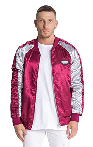 Gianni Kavanagh Burgundy/Silver Champions Jacket Płaszcz męski, BURGUNDY/SILVER, L