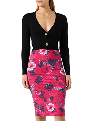 Pinko Damska spódnica z dżerseju Gracile Hi Print, Yn3_mult.fuxia/Squad, XXL