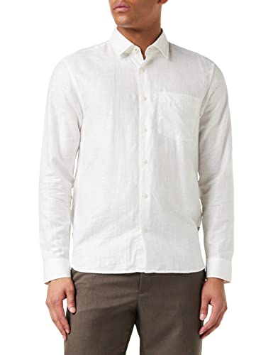 Ted Baker MMA-sauss-LS Linen Shirt Koszula męska z guzikami, Biały, XXL