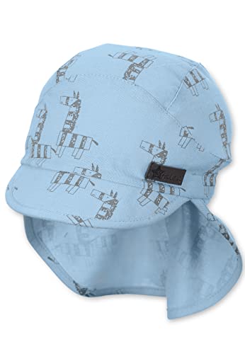 Sterntaler Unisex dziecięca czapka z daszkiem, ochrona karku, zebra czapka dziecięca, błękitny, 47