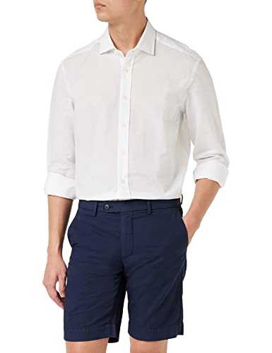 Hackett London Męska koszula lniana z delikatnej bawełny, biały, 44