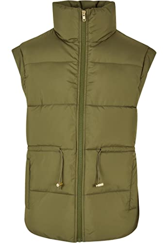 Urban Classics Ladies Waisted Puffer kamizelka damska, Zielony (Oliwki), XXL