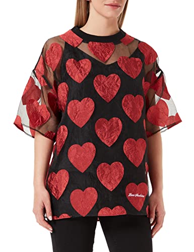 Love Moschino Bluzka damska oversize, F.nero-cuor.red, M