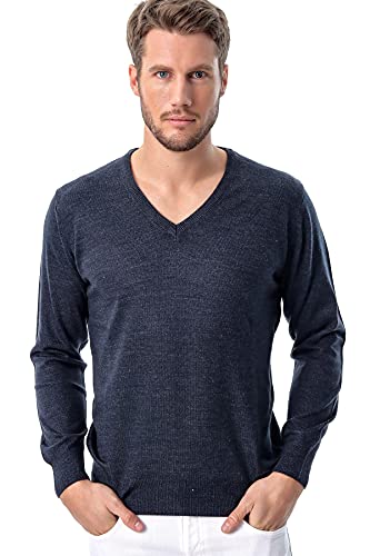 Bonamaison Men's TRMRVN100087 sweter męski, granatowy, XXL