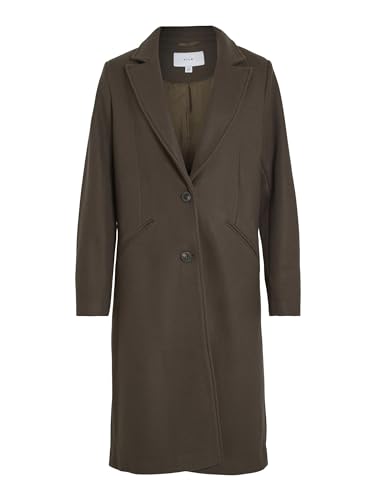 Vila Damski płaszcz wełniany Vivalji Long Coat-Noos, Crocodile, 42