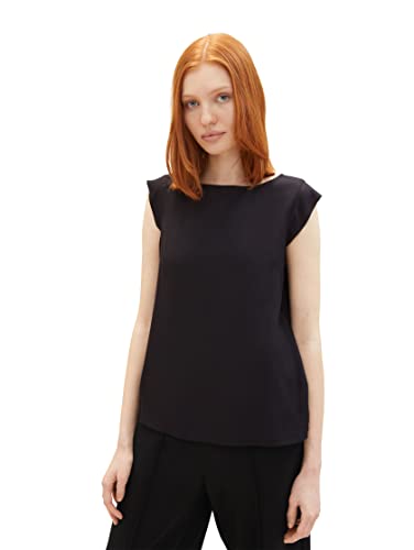 TOM TAILOR Denim Bluzka damska z rękawami skrzydłowymi, 14482 – Deep Black, S
