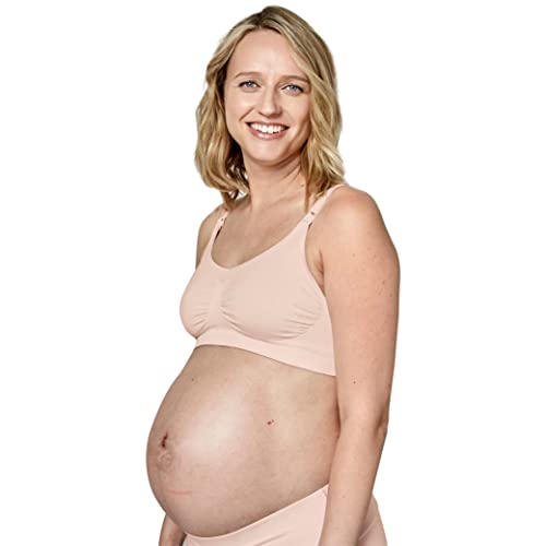 Medela Biustonosz Keep Cool | Bezszwowy biustonosz dla kobiet w ciąży i karmienia z 2 strefami oddychającymi z materiału Soft Touch zapewnia wygodne trzymanie, Chai, S