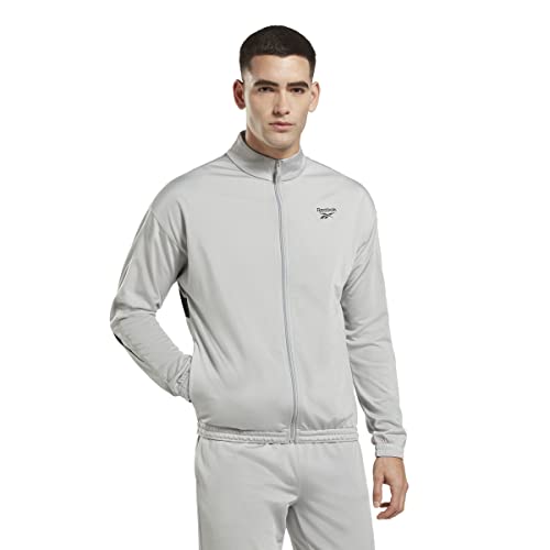Reebok Vector Dzianinowy top dresowy, czysty szary 3/czarny, XL, Czysty szary 3/czarny, XL