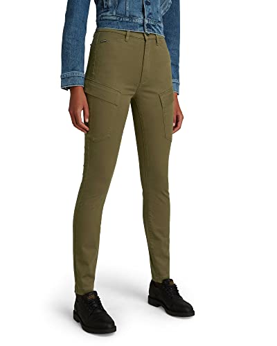 G-STAR RAW Damskie spodnie High G-Shape Cargo Skinny, Zielony (Dark Olive D19011-c105-c744), 24W / 30L