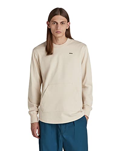 G-STAR RAW Męski T-shirt Tweeter Pocket R T Ls, Biały (Dk Talc C673-a488), XL