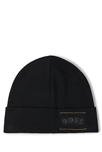 BOSS Męska czapka beanie Aride_, czarny (Black1), jeden rozmiar