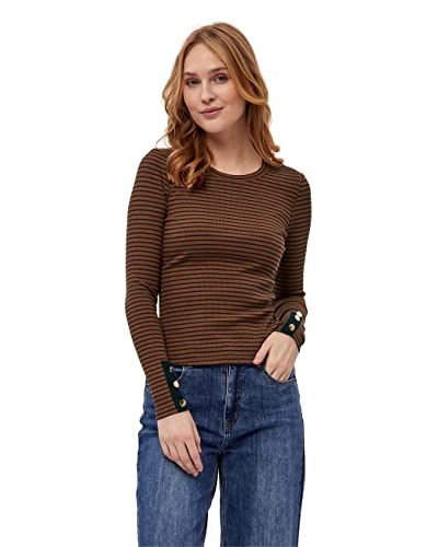 Desires Damska koszulka z długim rękawem Jamela, masło jabłkowe w paski, XL