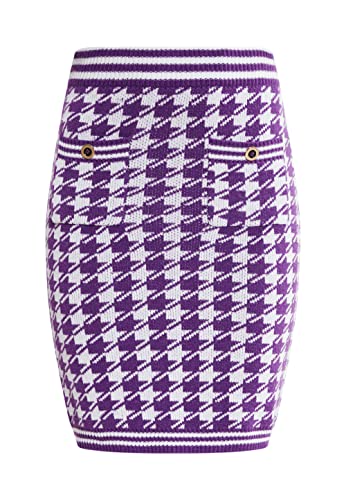 faina Damska spódnica z dzianiny, ciemnoliliowy, XL-XXL