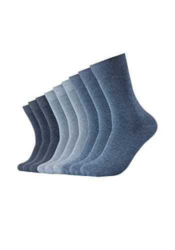 Camano Unisex Crew Online Comfort Cotton Socks 9p, jeansowy (Denim Melange), 43 EU