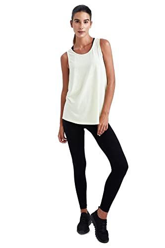 DeFacto Damska koszulka sportowa z krótkim rękawem (miętowa, XL), miętowy, XL