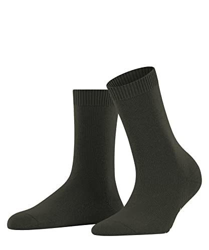 FALKE Kobiety Skarpety Cosy Wool W SO Wełna Merynosa Kaszmir jednokolorowe 1 Para, Zielony (Khaki 7826), 35-38