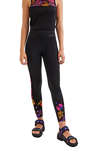 Desigual Legginsy damska_piłka nożna, Czarny, L