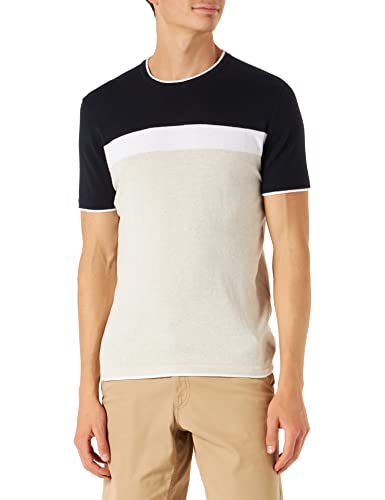 Springfield Męski t-shirt w paski, niebieski morski, L