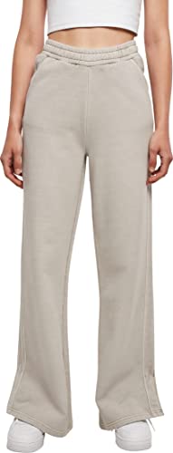 Urban Classics Damskie spodnie sportowe z rozcięciem na końcach nogawek, Ladies Heavy Terry Garment Dye Slit Pants, spodnie do biegania dostępne w 3 kolorach, rozmiary XS - 5XL, ciemnoszary., L