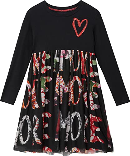 Desigual Sukienka dziewczęca Vest_aina Casual, czarny, 5-6 Lata