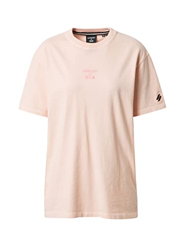 Superdry Damska koszulka Code Cl odzież barwiona luźna koszulka, Różowa glina, XS