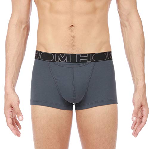 Hom Męskie '2 Pack Shorts, Spodnie męskie, Bokserki Miękka Bawełna - Czarne, Granatowy, Szary, XL