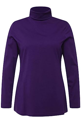 Ulla Popken Damska koszulka basic-shirtrolli, Głęboki fiolet, 42/44