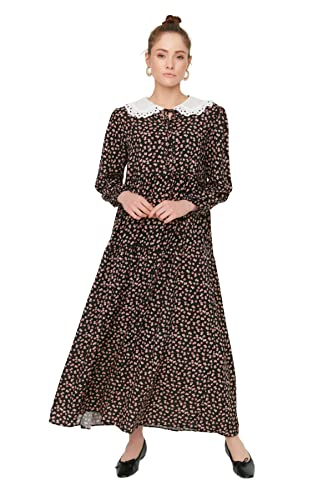 Trendyol Women's Bebe Collar Viscose-sukienka dla konia, czarna, 38