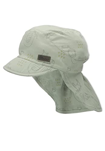 Sterntaler Czapka z daszkiem unisex z osłoną karku, zoo, średni zielony, 49 cm