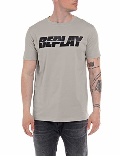 Replay T-shirt męski, Warm Grey 104, XL