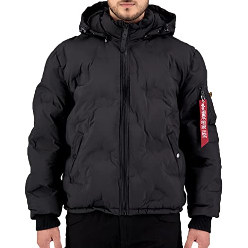 ALPHA INDUSTRIES Męska kurtka zimowa z kapturem, czarny, XXL