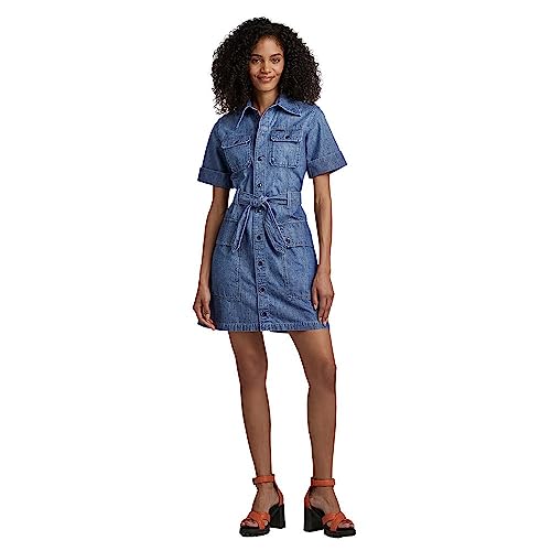 G-STAR RAW Damska koszulka wojskowa s Casual Dress, niebieska (Faded Ionic Blue D23314-D307-D892), XXL, Niebieski (Faded Ionic Blue D23314-d307-d892), XXL