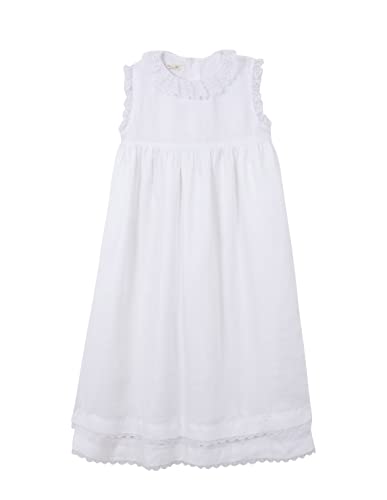 Gocco Długa sukienka z haftowanymi paskami, Złamany biały