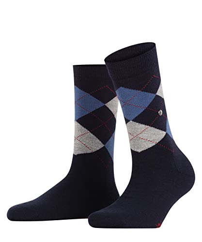 Burlington Kobiety Skarpety Marylebone W SO Wełna z wzorem 1 Para, Niebieski (Dark Navy 6375), 36-41