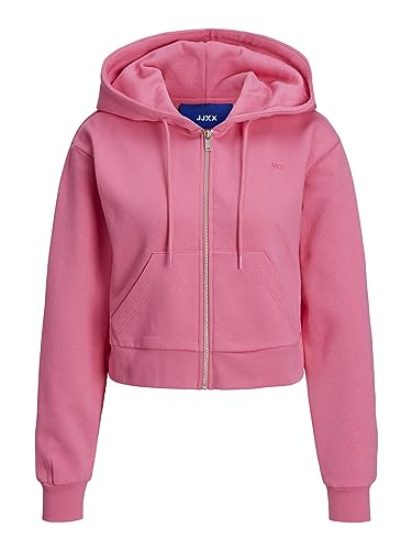 JACK & JONES Jjxx Jxabbie Ls Reg Every Brush Zip Hood Noos bluza damska, Carmine Rose/Print:magenta Jjxx Logo, L