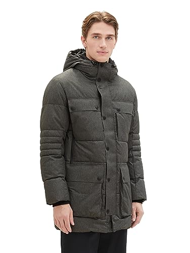 TOM TAILOR parka męska, 28007 – struktura koloru szarego, S