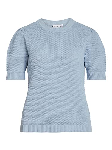 VIDALO O-Neck S/S Knit TOP/SU - NOOS, Kentucky Blue, XS