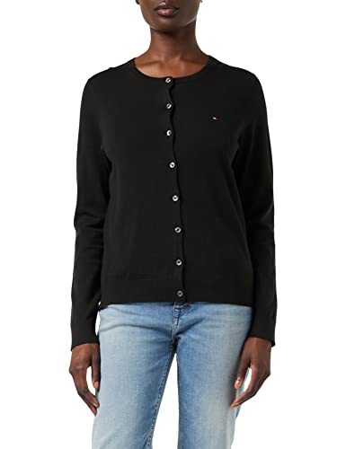 Tommy Hilfiger Damska kurtka z dzianiny Heritage Button-up, czarny (MASTERS BLACK 017), S