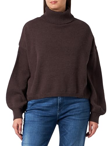 Jalene Damski sweter z golfem z dzianiny 25825303-JA03, brązowy, M/L, brązowy, M-L
