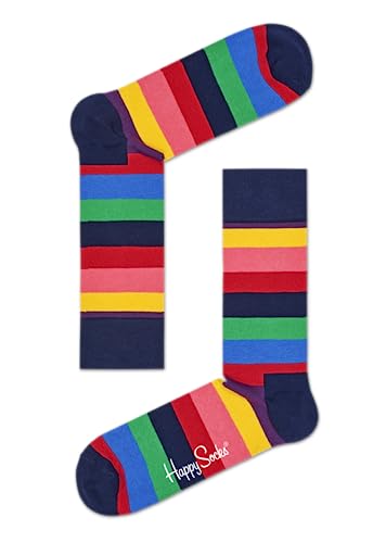 Happy Socks Stripe Sock, Skarpety dla kobiet i mężczyzn, Żółty-Rosa-Zielony-Niebieski-Pomarańczowy (41-46)