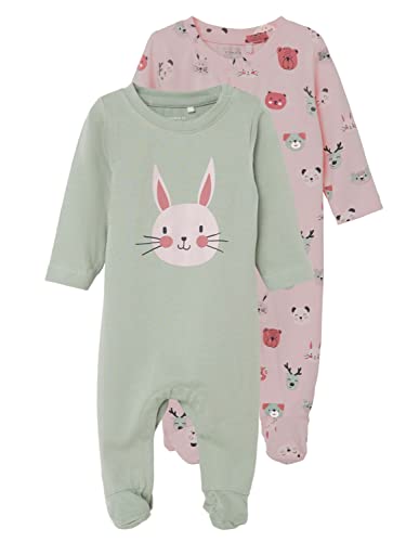 NAME IT Śpioszki dla dziewczynek Nbfnoma 2p Nightsuit, Iceberg Green, 80 cm