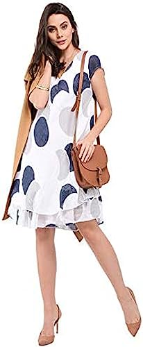 Bonateks, Lejąca długa sukienka z zawiniętym okrągłym kołnierzem i kieszeniami, 100% len, rozmiar DE:38 Rozmiar US: M, biała - wyprodukowano we Włoszech, biały, 38