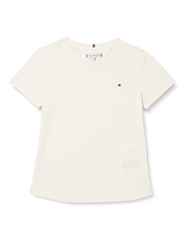 Tommy Hilfiger Essential Knit Top S/S Inne Dzianiny dla dzieci i młodzieży, Płatek kości słoniowej, 10