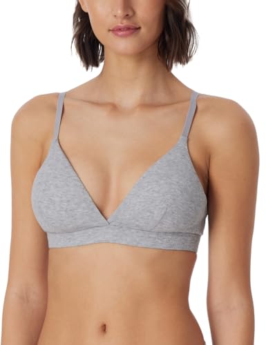 Schiesser Damski miękki biustonosz Organic Cotton - Pure Rib, szary-mel._179915, 75C