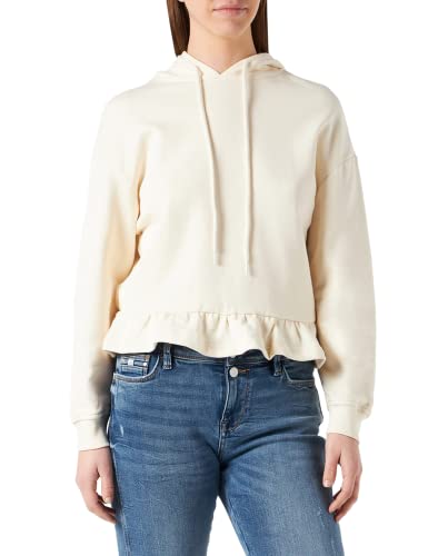 Urban Classics Damska bluza z kapturem Organic Volants Hoody, Whitesand, 5XL